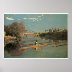 Max Schmitt in een Single Scull, 1871 Thomas Moran Poster