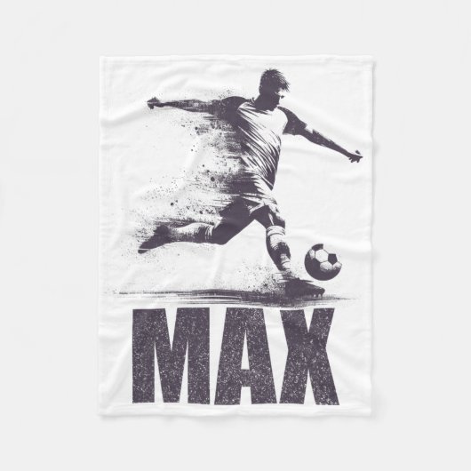 Max Soccer Boys Personalized First Name Max  Fleece Deken (Voorkant)