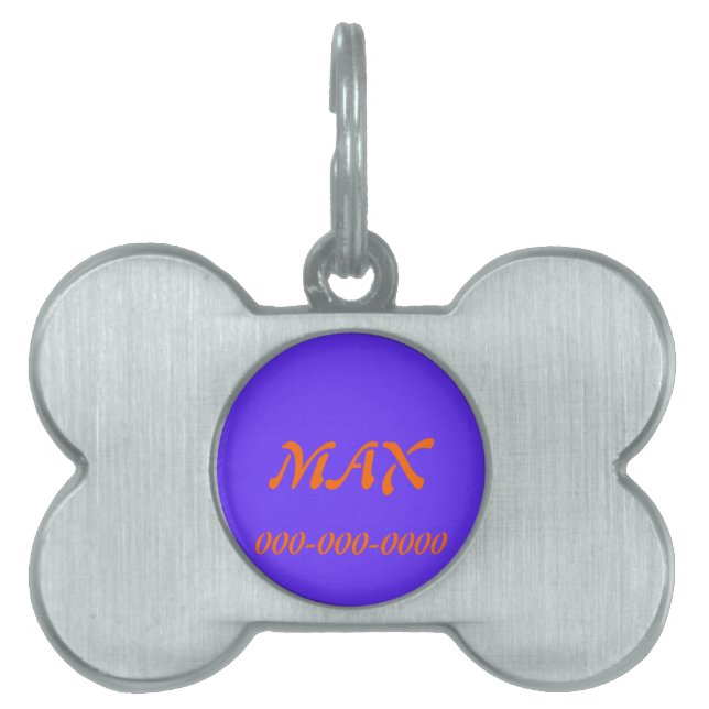 Max. tag Pet Huisdieren Naamplaatje (voorkant)