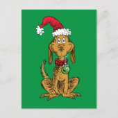 Max the Dog in Santa Hat Briefkaart (Voorkant)
