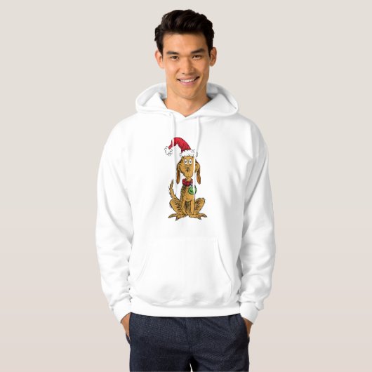 Max the Dog in Santa Hat Hoodie (Voorkant volledig)