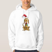 Max the Dog in Santa Hat Hoodie (Voorkant)
