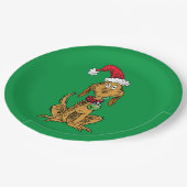 Max the Dog in Santa Hat Papieren Bordje (Gekanteld)