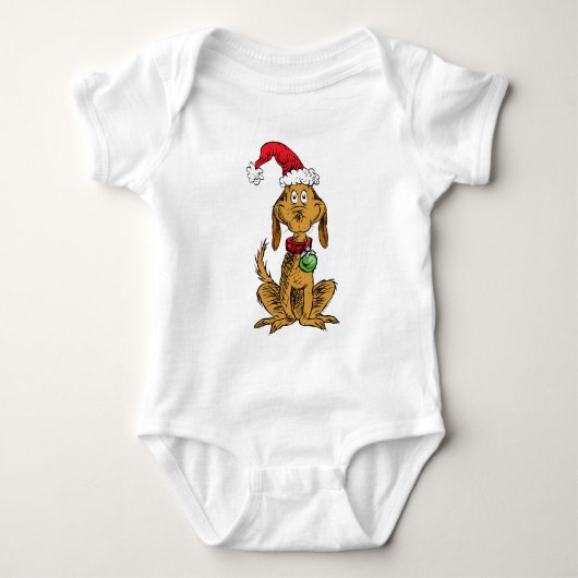 Max the Dog in Santa Hat Romper (Voorkant)