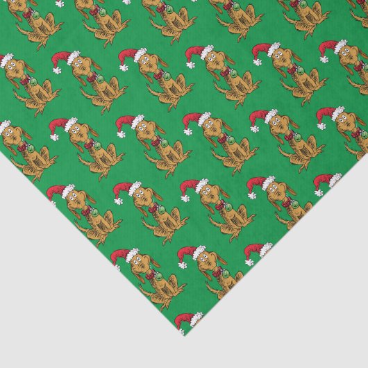 Max the Dog in Santa Hat Tissuepapier (Detail)