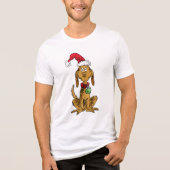 Max the Dog in Santa Hat Tri-Blend Shirt (Voorkant)