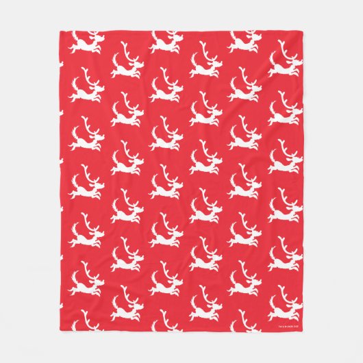 Max the Reindeer Silhouette Fleece Deken (Voorkant)