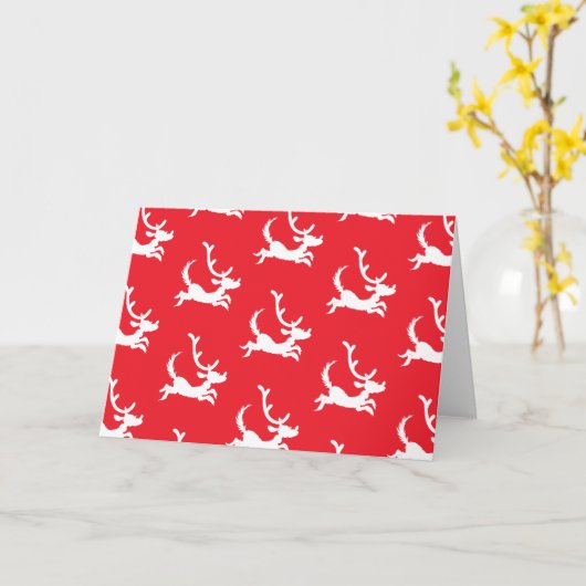 Max the Reindeer Silhouette Kaart (Gele Bloem)
