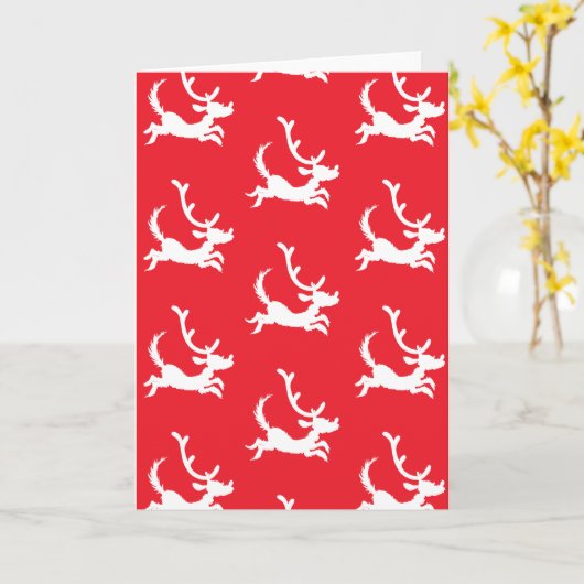 Max the Reindeer Silhouette Kaart (Gele Bloem)