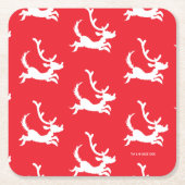 Max the Reindeer Silhouette Kartonnen Onderzetters (Voorkant)