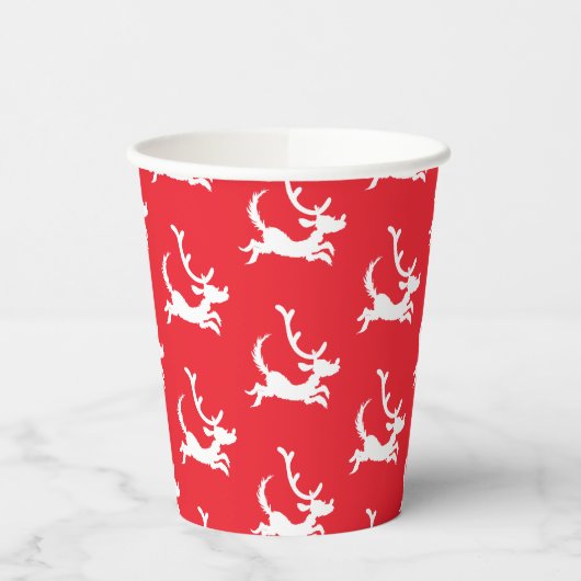 Max the Reindeer Silhouette Papieren Bekers (Links)