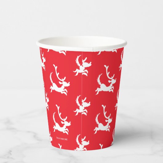 Max the Reindeer Silhouette Papieren Bekers (Rechts)