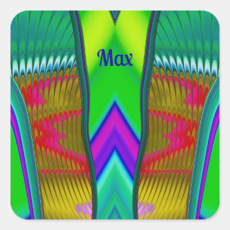 MAX ~ Veelkleurige 3D ~ Vierkante Sticker