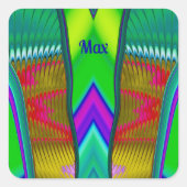 MAX ~ Veelkleurige 3D ~ Vierkante Sticker (Voorkant)