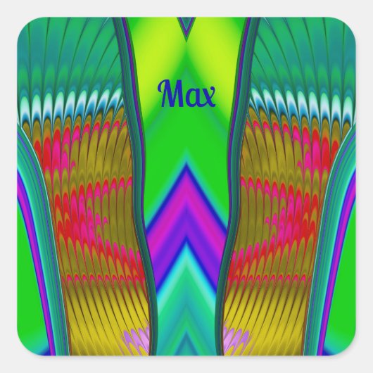 MAX ~ Veelkleurige 3D ~ Vierkante Sticker (Voorkant)
