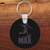 Max Voetbal Jongens Gepersonaliseerde Eerste Naam Sleutelhanger (Voorkant)