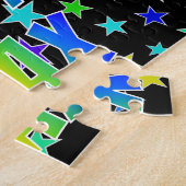 "MAX" voornaam, geun "HAPPY BIRTHDAY" Legpuzzel (Zijkant)