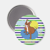 Max & Willamena | Gestreepte 2¼ inch ronde magneet (Voorkant / Achterkant)