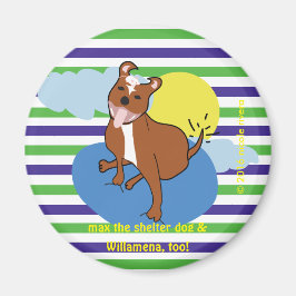 Max & Willamena | Gestreepte 2¼ inch ronde magneet