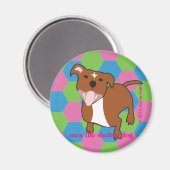 Max | Zeshoek floppy oren, 2¼ inch ronde magneet (Voorkant / Achterkant)