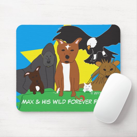 Max & Zijn Wild Forever Friends Mousepad Muismat (Met muis)