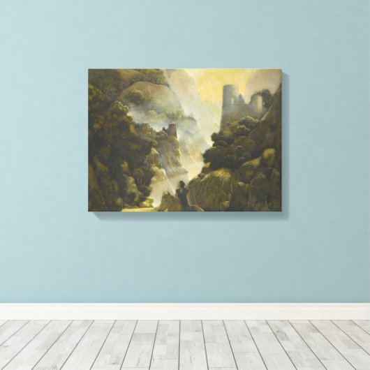 Maxfield Parrish Aucassin zoekt naar Nicolette Canvas Afdruk (Insitu (Houten vloer))