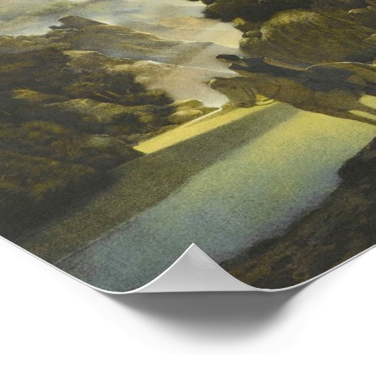 Maxfield Parrish Aucassin zoekt naar Nicolette Poster (Hoek)