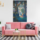 Maxfield Parrish - Cascades Quiet Solitude Canvas Afdruk (Insitu (Woonkamer))