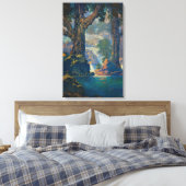 Maxfield Parrish - Cascades Quiet Solitude Canvas Afdruk (Insitu (Slaapkamer))