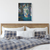 Maxfield Parrish - Cascades Quiet Solitude Canvas Afdruk (Insitu (Slaapkamer))