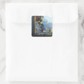 Maxfield Parrish Daybreak Vierkante Sticker (Tas)