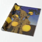 Maxfield Parrish De Lantaarn Dragers 1908 Antiek Cadeaupapier (Uitgerold)
