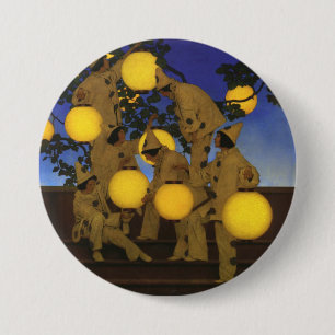 Maxfield Parrish De Lantaarn Dragers 1908 Antiek Ronde Button 7,6 Cm