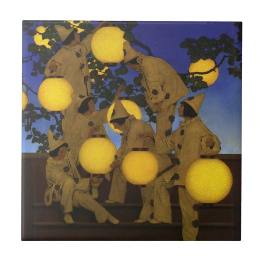 Maxfield Parrish De Lantaarn Dragers 1908 Antiek Tegeltje (Voorkant)