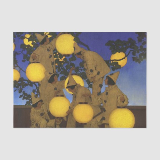 Maxfield Parrish De Lantaarn Dragers 1908 Antiek Tissuepapier (Voorkant)