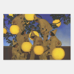 Maxfield Parrish De Lantaarn Dragers 1908 Vintage Inpakpapier Vel