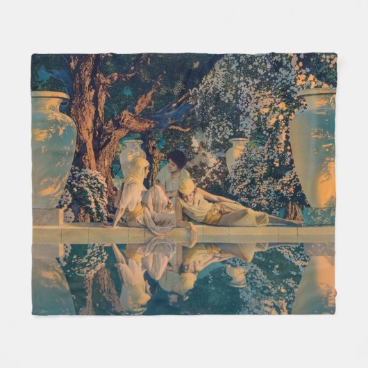 Maxfield Parrish De tuin van Allah 1918 Fijne Kuns Fleece Deken (Voorkant (Horizontaal))