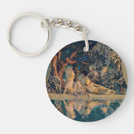 Maxfield Parrish De tuin van Allah 1918 Fijne Kuns Sleutelhanger (Voorkant)