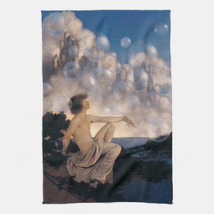 Maxfield Parrish Lucht Kastelen 1904 Vintage Fanta Theedoek