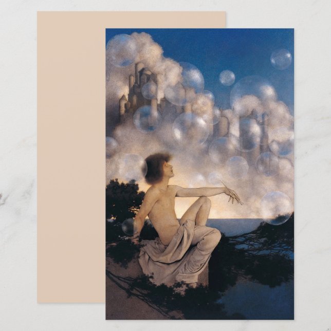 Maxfield Parrish Luchtkastelen 1904 Vintage Fantas (Voorkant / Achterkant)