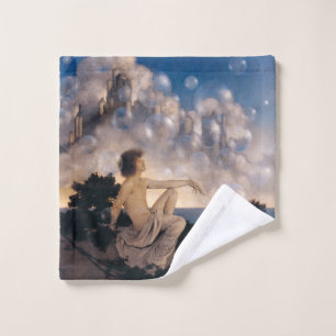 Maxfield Parrish Luchtkastelen 1904 Vintage Fantas Bad Handdoek