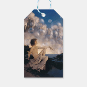 Maxfield Parrish Luchtkastelen 1904 Vintage Fantas Cadeaulabel