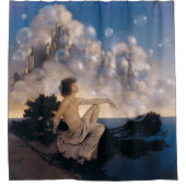 Maxfield Parrish Luchtkastelen 1904 Vintage Fantas Douchegordijn (Voorkant)