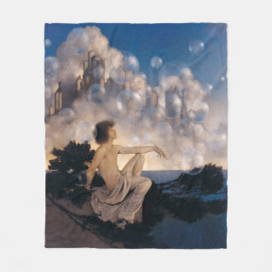Maxfield Parrish Luchtkastelen 1904 Vintage Fantas Fleece Deken
