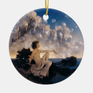 Maxfield Parrish Luchtkastelen 1904 Vintage Fantas Keramisch Ornament
