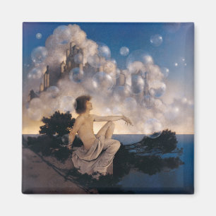 Maxfield Parrish Luchtkastelen 1904 Vintage Fantas Magneet