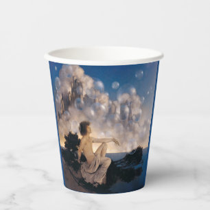 Maxfield Parrish Luchtkastelen 1904 Vintage Fantas Papieren Bekers