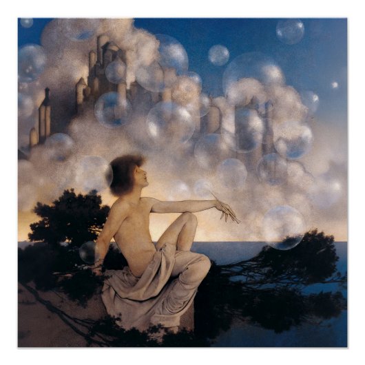 Maxfield Parrish Luchtkastelen 1904 Vintage Fantas Perfect Poster (Voorkant)