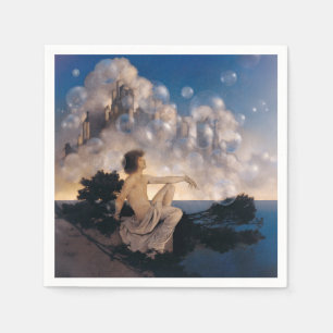 Maxfield Parrish Luchtkastelen 1904 Vintage Fantas Servet