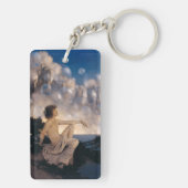 Maxfield Parrish Luchtkastelen 1904 Vintage Fantas Sleutelhanger (achterkant)